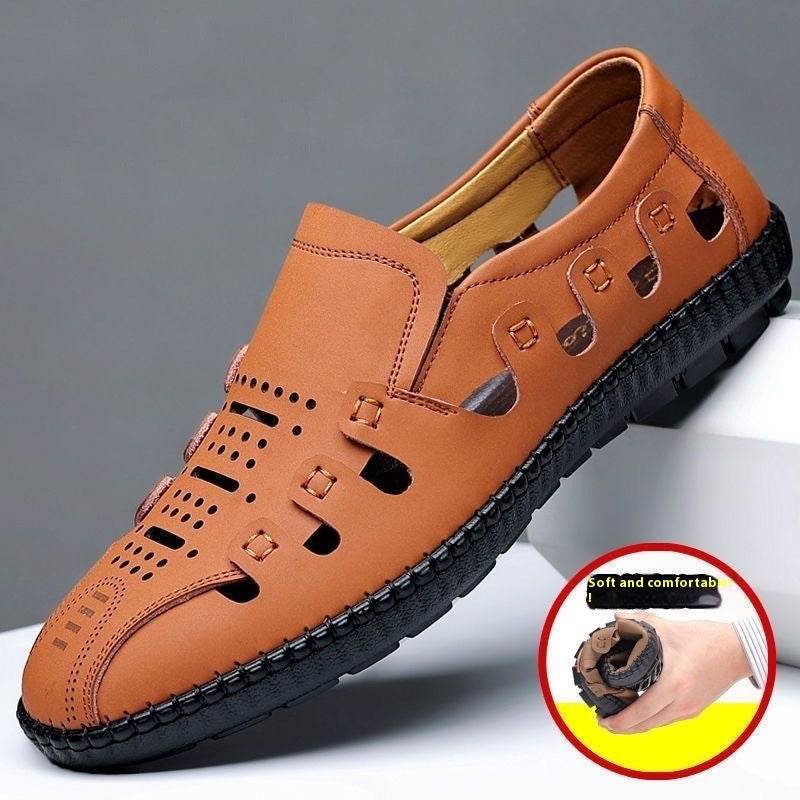 Men's Sneaker Mesh Breathable Hollow Dark Brown