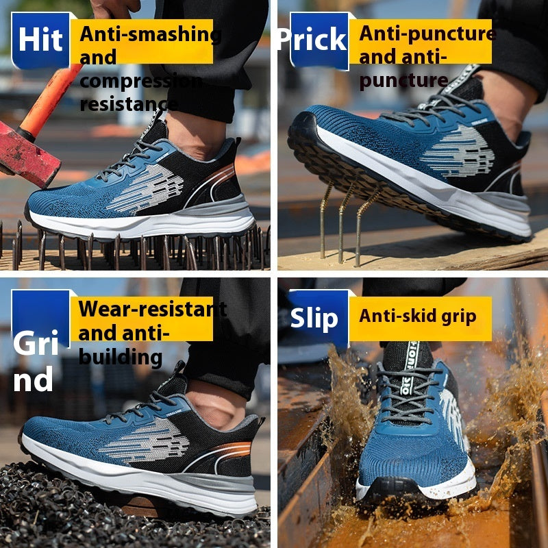 Men's Lightweight Breathable Wear-resistant Non-slip Safety Work Shoes