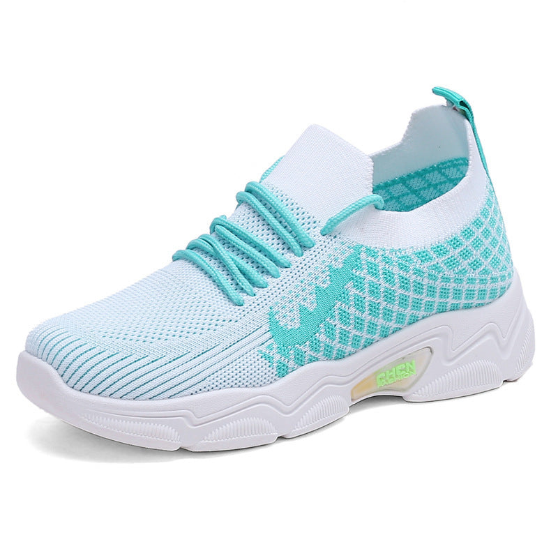 Casual Multicolor Breathable Sneaker Female Student Blue And White