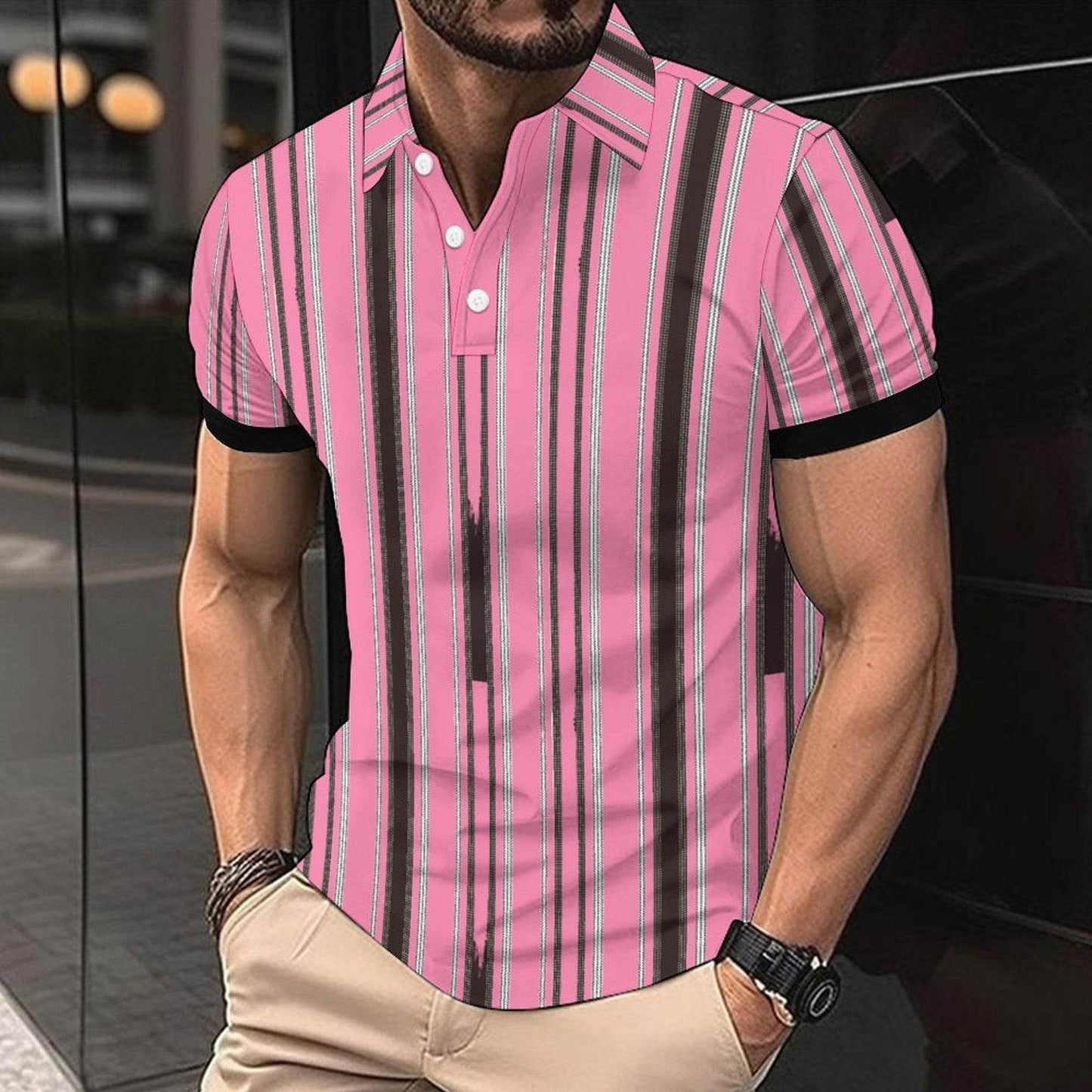 Fashion Casual Men's American Printed Short Sleeve CD03340