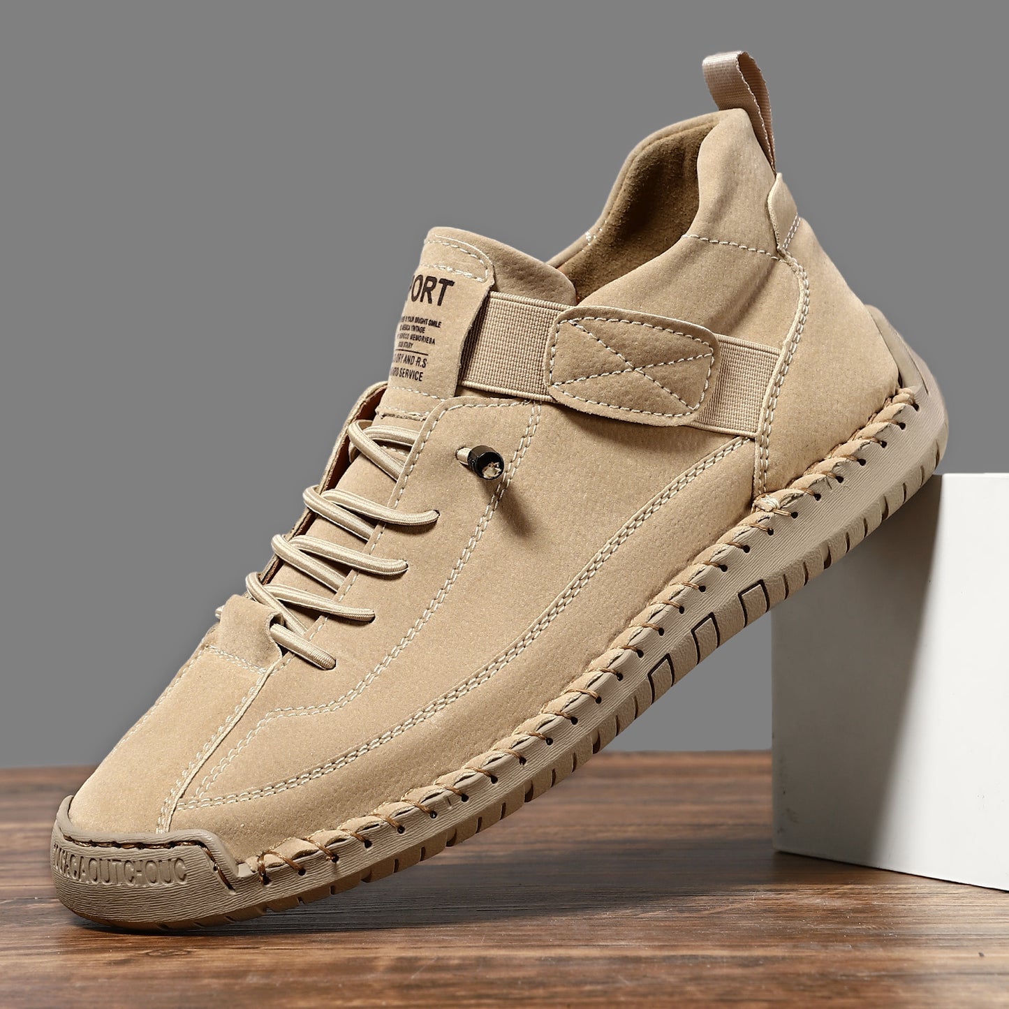 Men's Mid Top Martin Boots Outdoor Casual Shoes C9888 Apricot