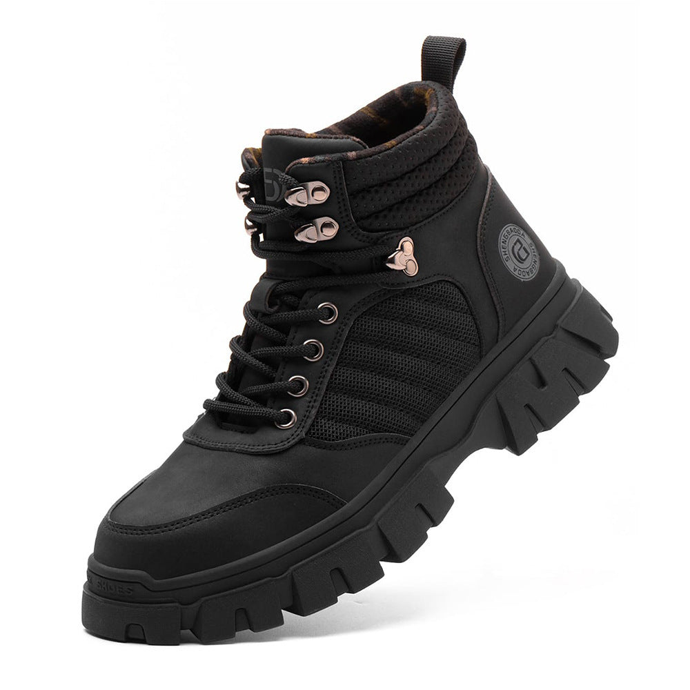 Men's Safety And Comfort Work Anti Smashing Safety Shoes Black