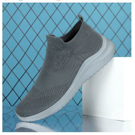 Flying Knit Sneakers Men's Mesh White Shoes Black Casual Sneakers 231 gray 44