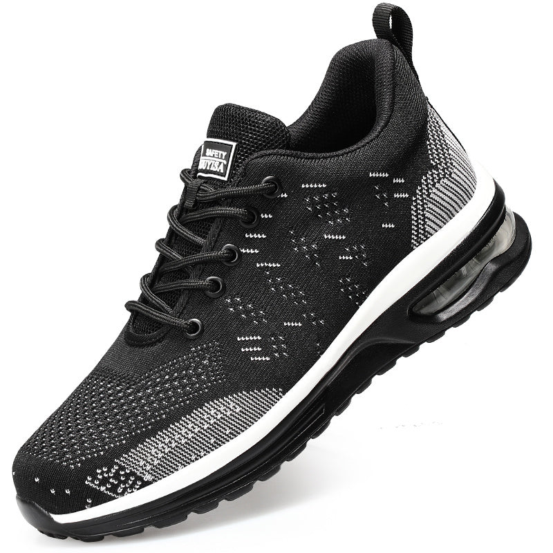 Breathable Lightweight Anti-smashing Safety Shoes Black Grey