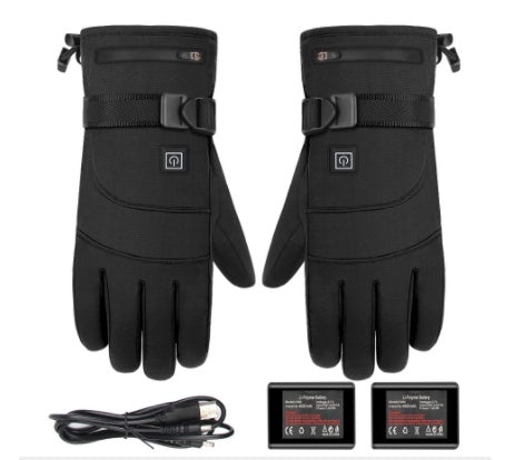 Winter Electric Heated Gloves Motorcycle Touch Screen Gloves Rechargeable battery A1 One size