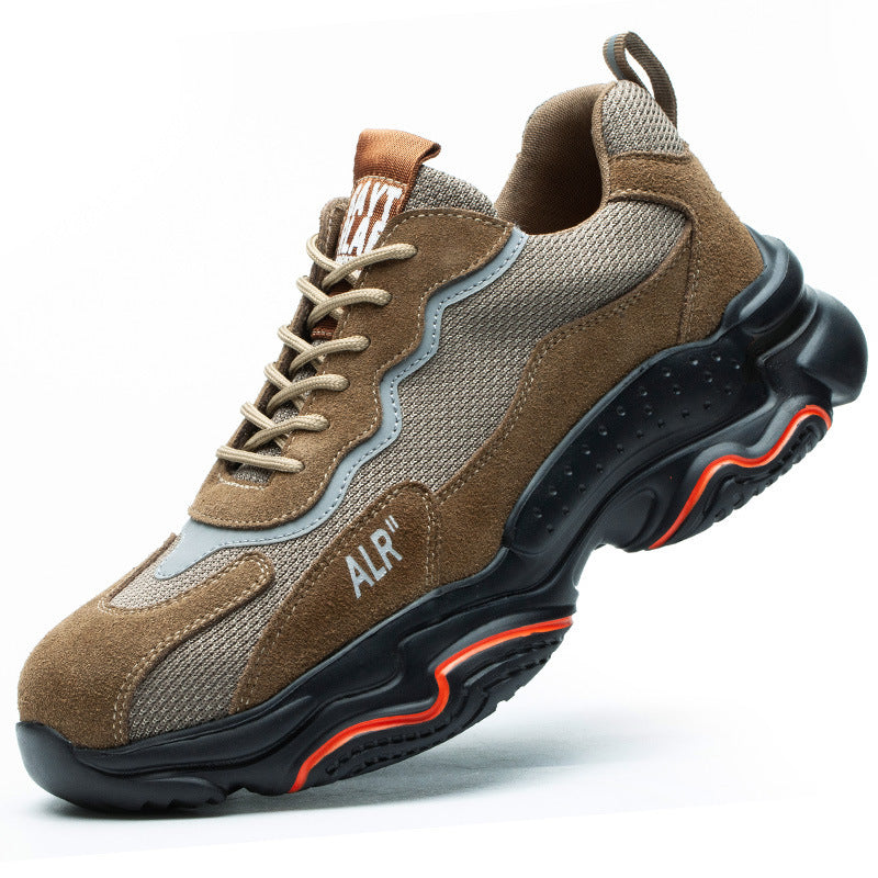 Anti-smashing, Anti-piercing Safety Shoes, Breathable Men And Women Khaki