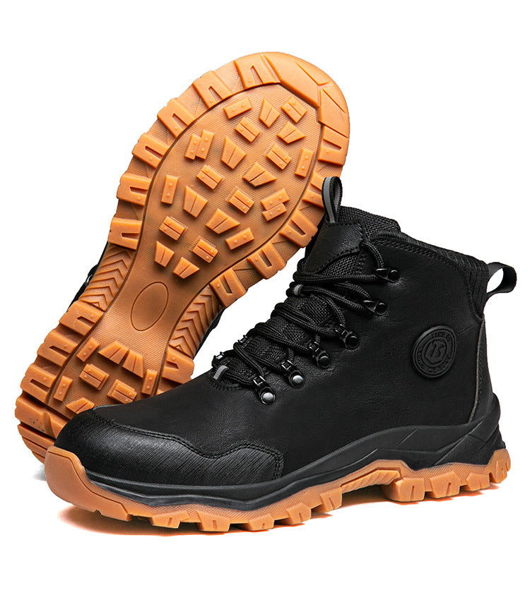 Thick Wear-resistant Non-slip Breathable Lightweight Steel Toe Shoes Black safety shoes