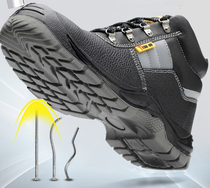 Safety Shoes Heavy Duty Sneakers Toe Cap Steel Protection Boots For Men Black