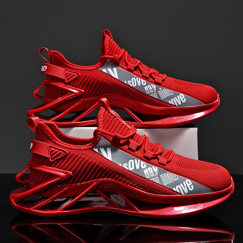 Fashion Casual Exercise Fly Woven Mesh Men's Shoes Red
