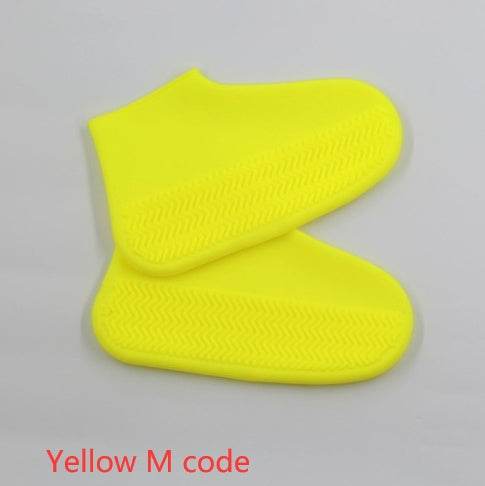 Men and women hiking slip wearable easy to carry silicone rain boots Yellow M code M