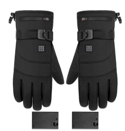 Winter Electric Heated Gloves Motorcycle Touch Screen Gloves Battery box type A1 One size