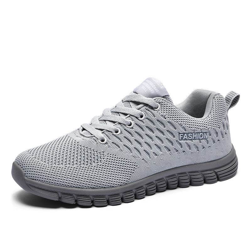 Hollow Comfort Cloth Shoes Soft Bottom Walking Shoes Gray