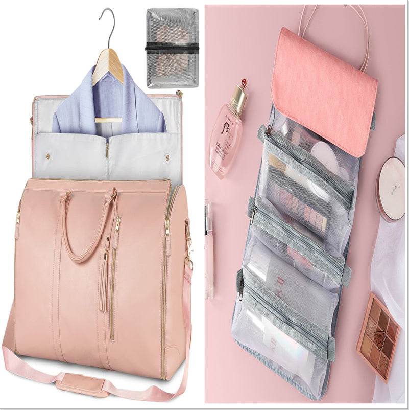 Large Capacity Travel Duffle Bag Women's Handbag Folding Suit Bag Waterproof Clothes Totes Set36