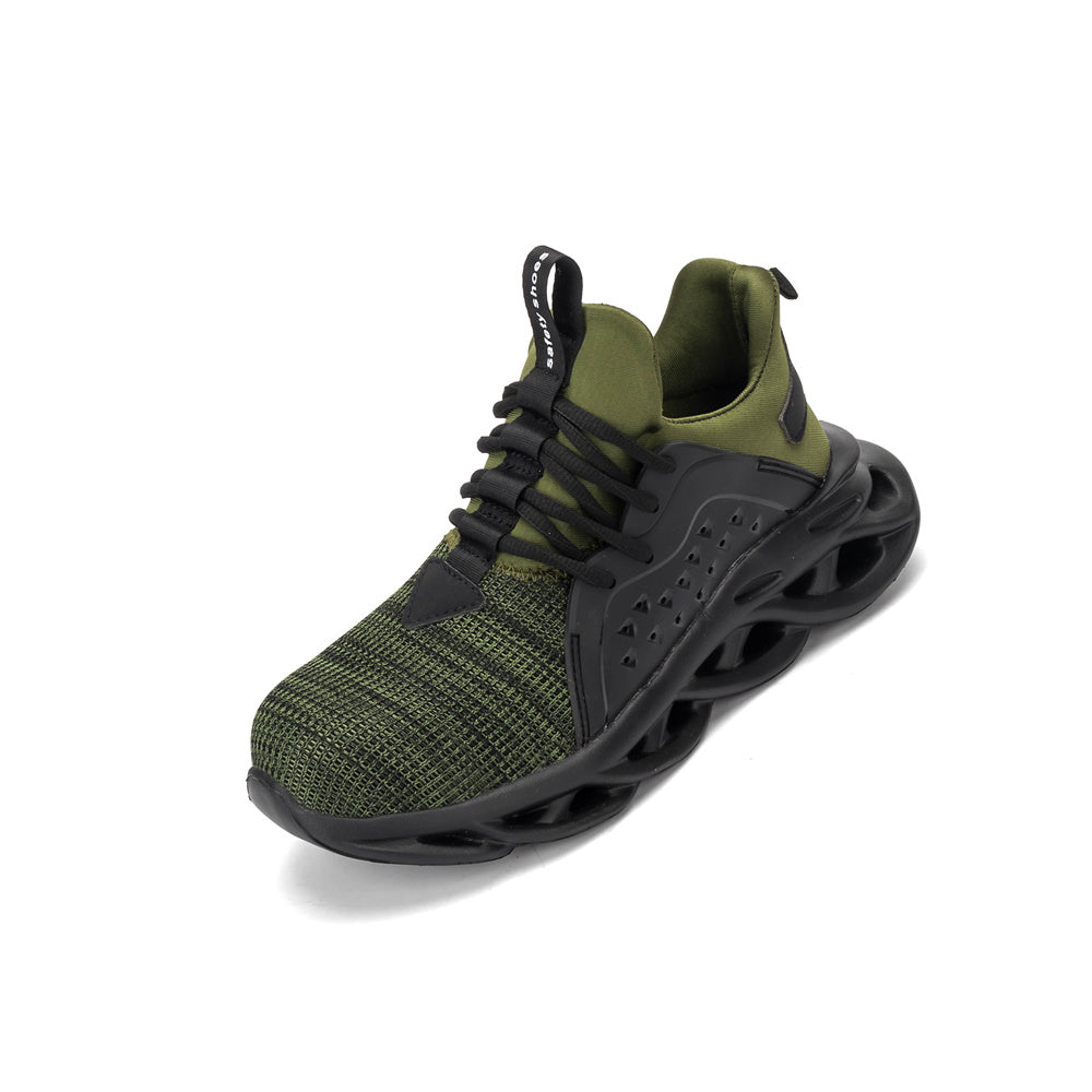Indestructible Work Shoes Sneakers Men Anti-puncture Safety Shoes Green