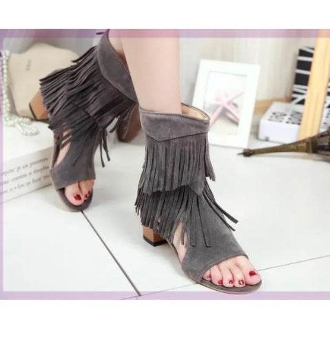 Summer Fish Mouth Hollow Boots Female