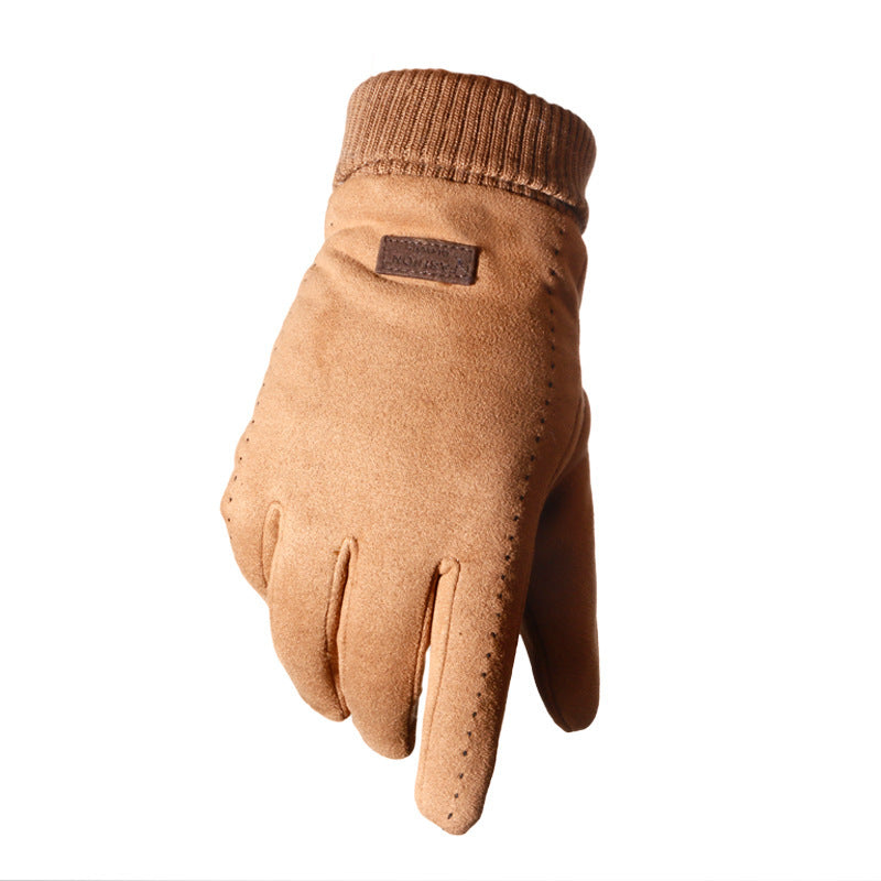 Suede gloves Coffee