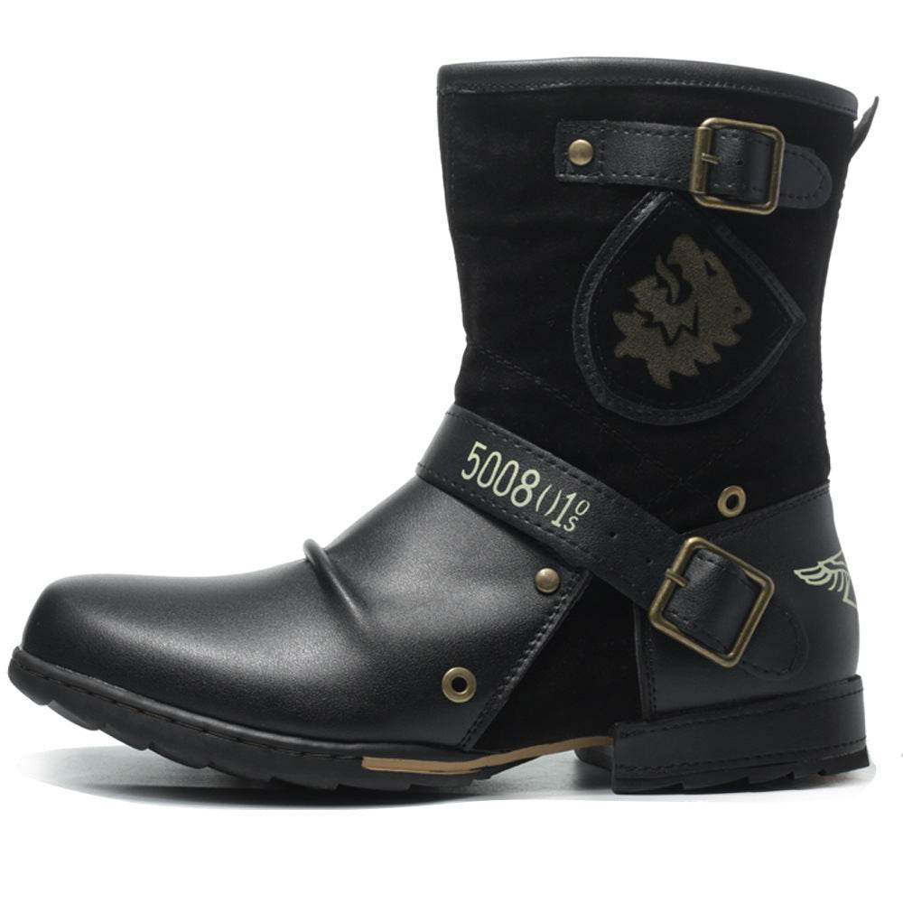 Mid-High Tube Men's Cowboy Boot Black