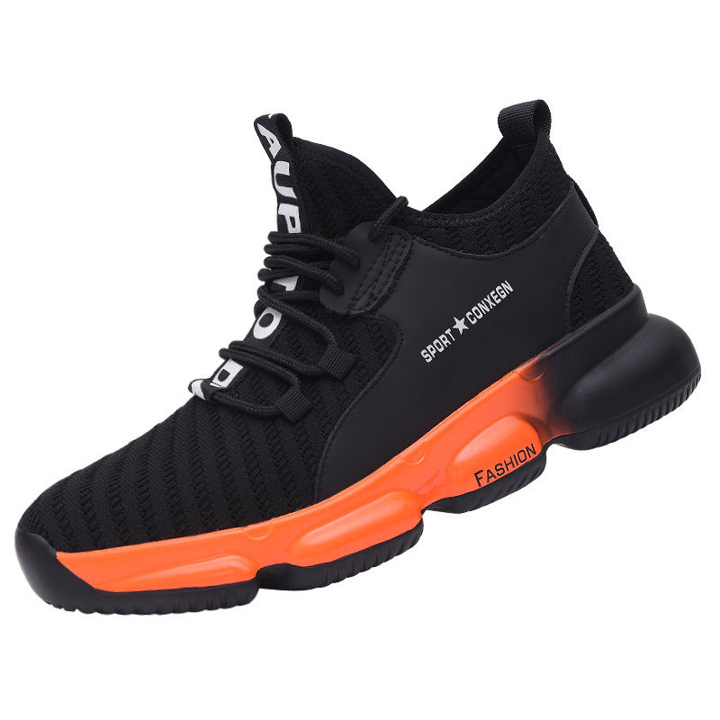 Non-Slip Flying Woven Safety Shoes, Safety sShoes, Work Shoes Yellow