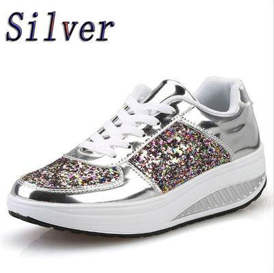 Sequin women's sneakers Silver 42