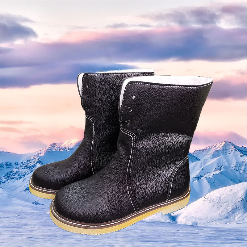 Round toe snow boots Black