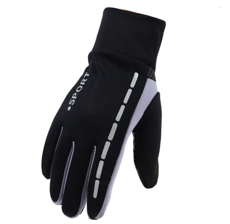 Outdoor Driving Men's Sports Fitness Autumn And Winter Cycling Gloves Black One size