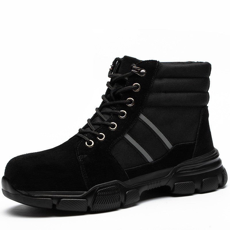 Oxford Cloth Anti-Smashing And Anti-Piercing High-Top Safety Shoes BLACK3