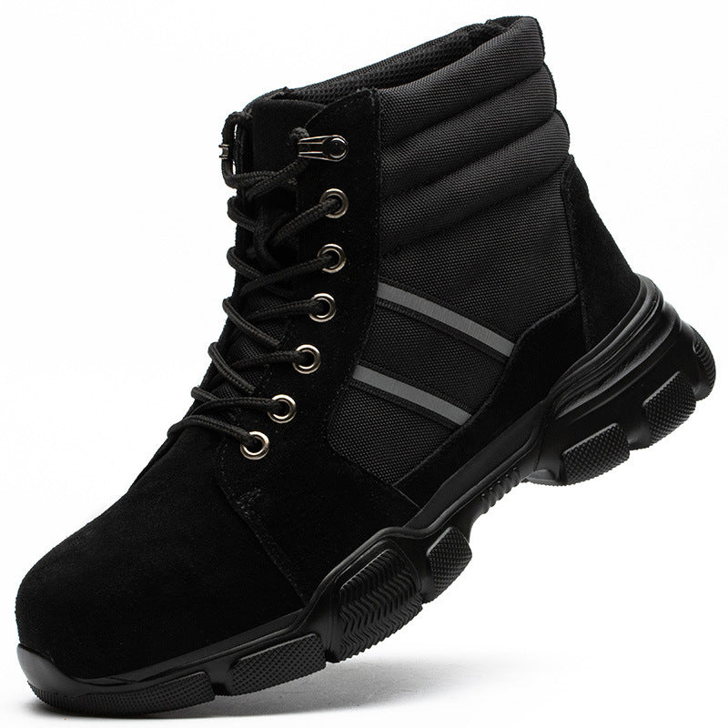 Oxford Cloth Anti-Smashing And Anti-Piercing High-Top Safety Shoes Black
