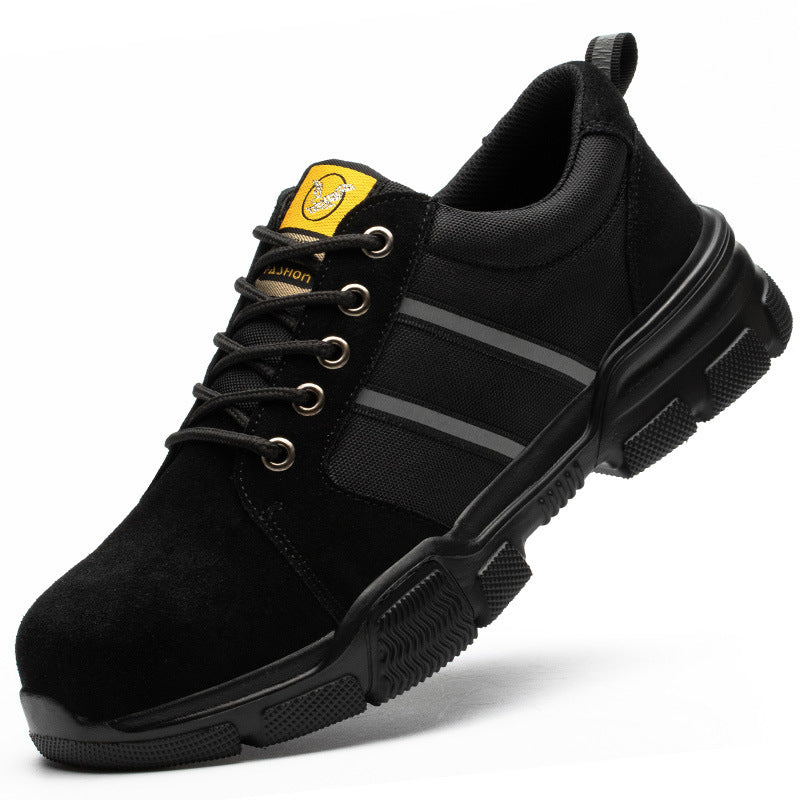 Oxford Cloth Anti-Smashing And Anti-Piercing High-Top Safety Shoes Black 2