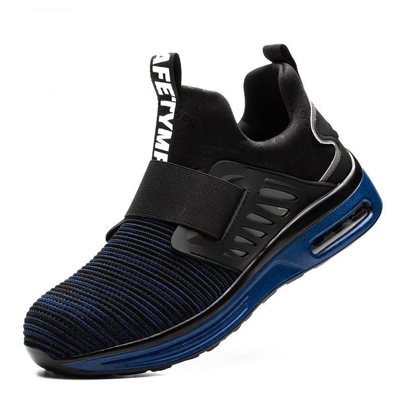 Steel Toe Wear-resistant Air Cushion Shock-absorbing Safety Work Shoes Sky Blue