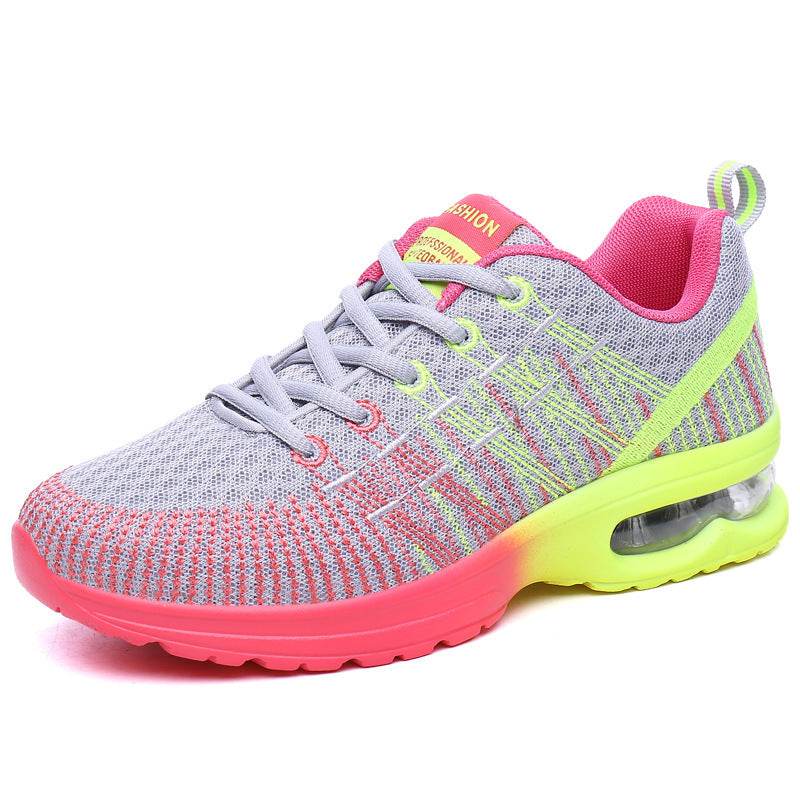 New Sports Shoes Casual Mesh Breathable Fitness Women's Shoes Gray powder