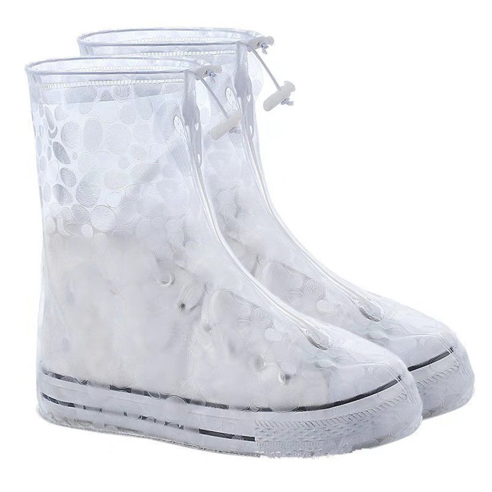 Waterproof Shoe Covers For Men And Women Non-slip Adult Transparent dot white