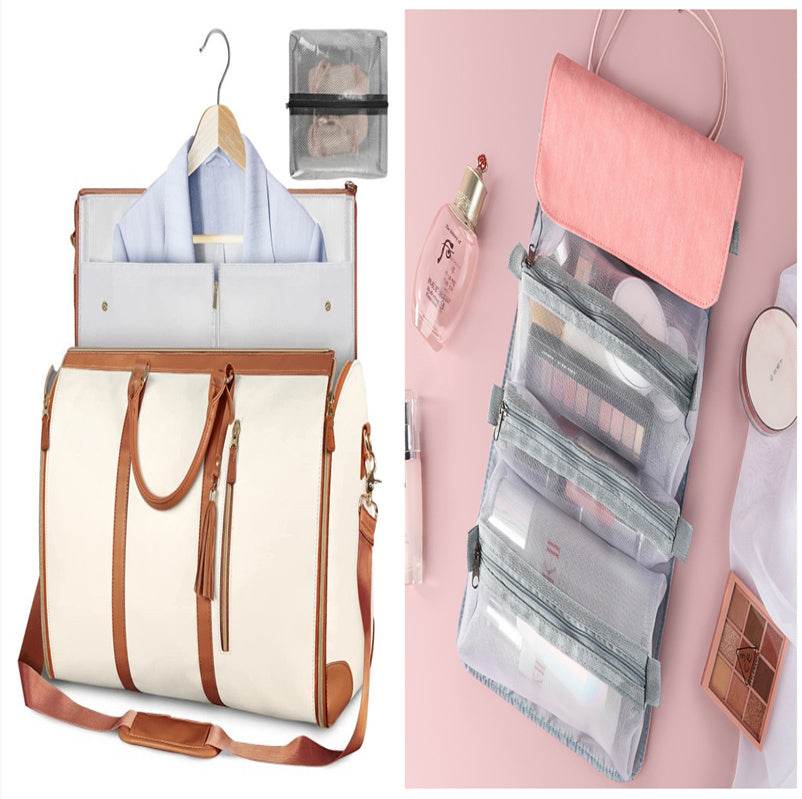 Large Capacity Travel Duffle Bag Women's Handbag Folding Suit Bag Waterproof Clothes Totes Set37