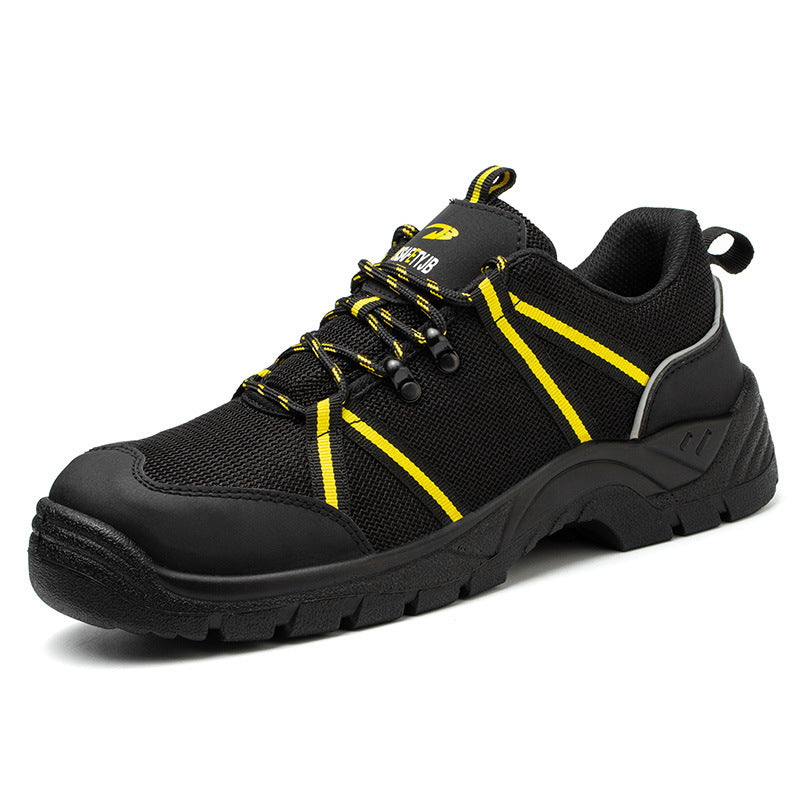 Smash-proof And Puncture-proof Safety Work Shoes On The Construction Site Black