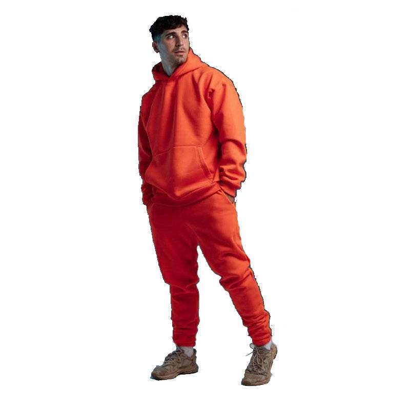 Hoodie Suit Sweater Two-piece Set Orange Red