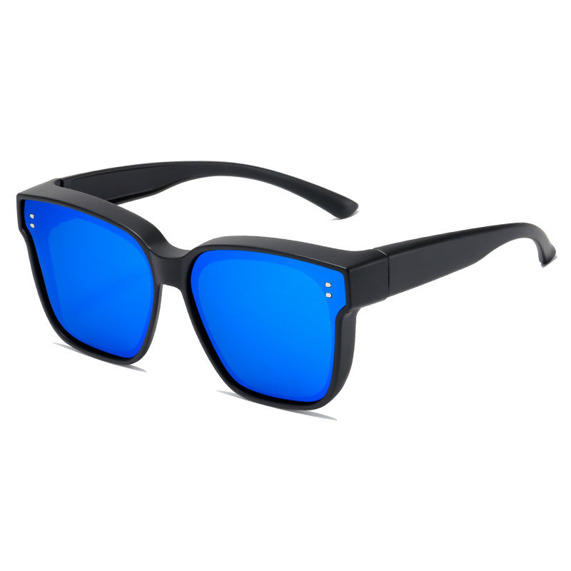 Polarized Glasses For Driving Driver Myopia Set Of Glasses Sunglasses GM Same Big Sunglasses Black Frameblue Tape