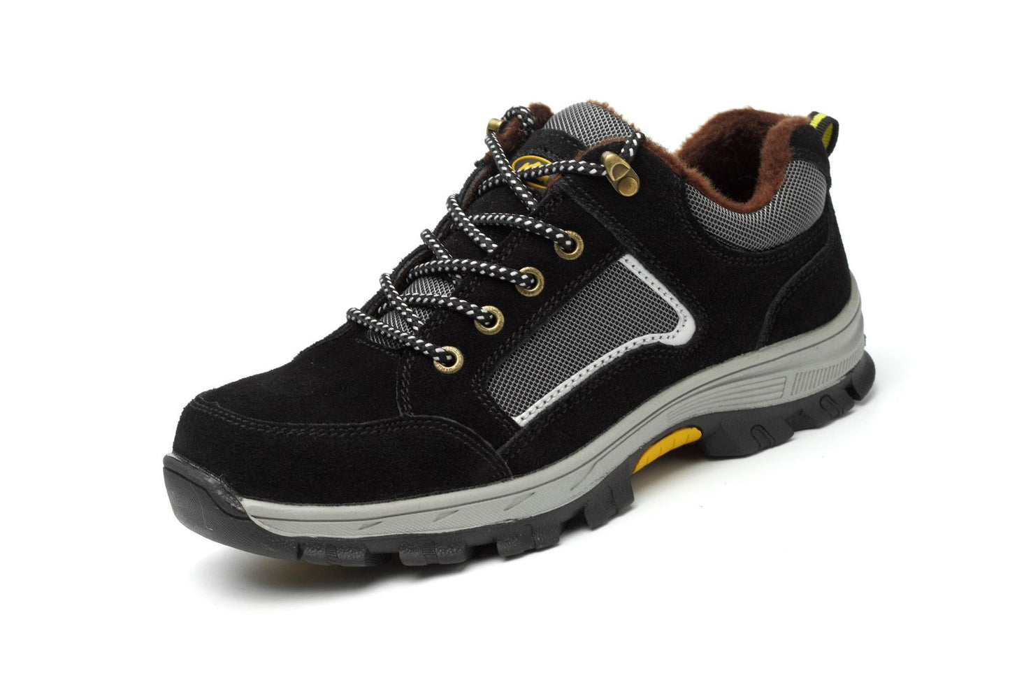 Steel Toe Anti-smash And Anti-piercing Safety Shoes Black plus cotton