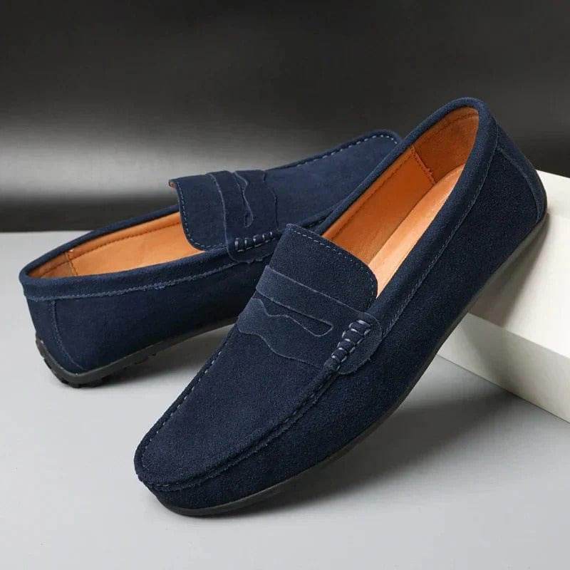 Large Size Flats Red Casual Shoes Dark Blue
