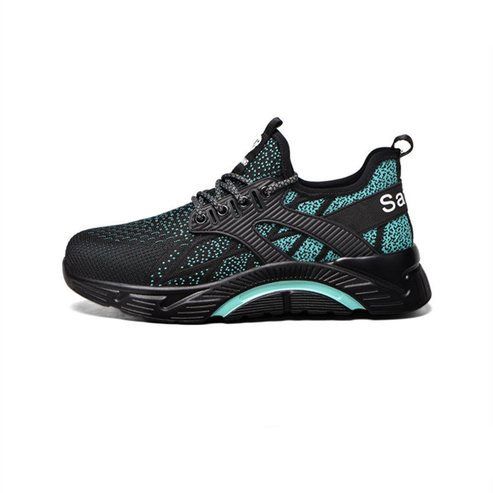 Summer Breathable Steel Toe Anti-smash And Anti-stab Light Safety Shoes Green