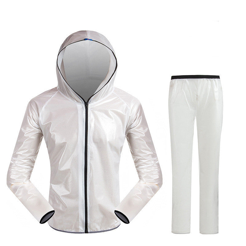 Split Raincoat Rain Gear Waterproof Riding Reflective Adult Raincoat Suit White Suit