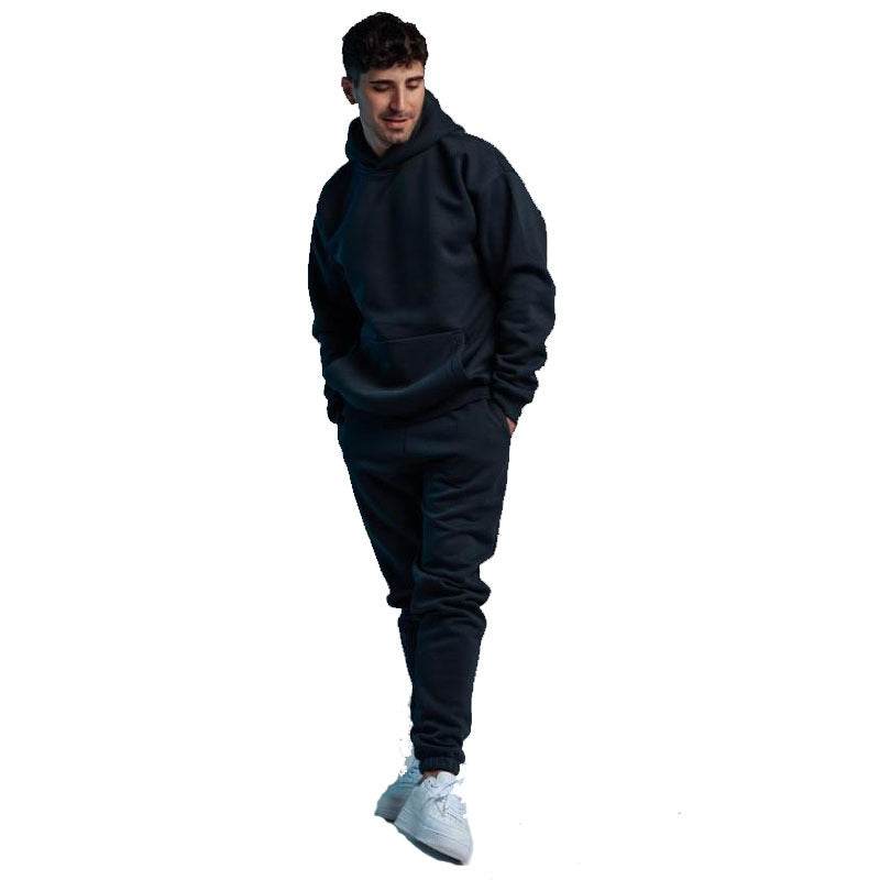 Hoodie Suit Sweater Two-piece Set Navy Blue