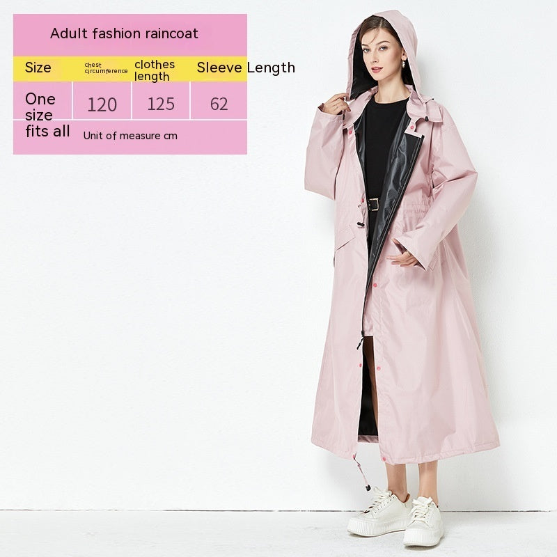 Rainproof Long Plus-sized Waterproof Raincoat Pink