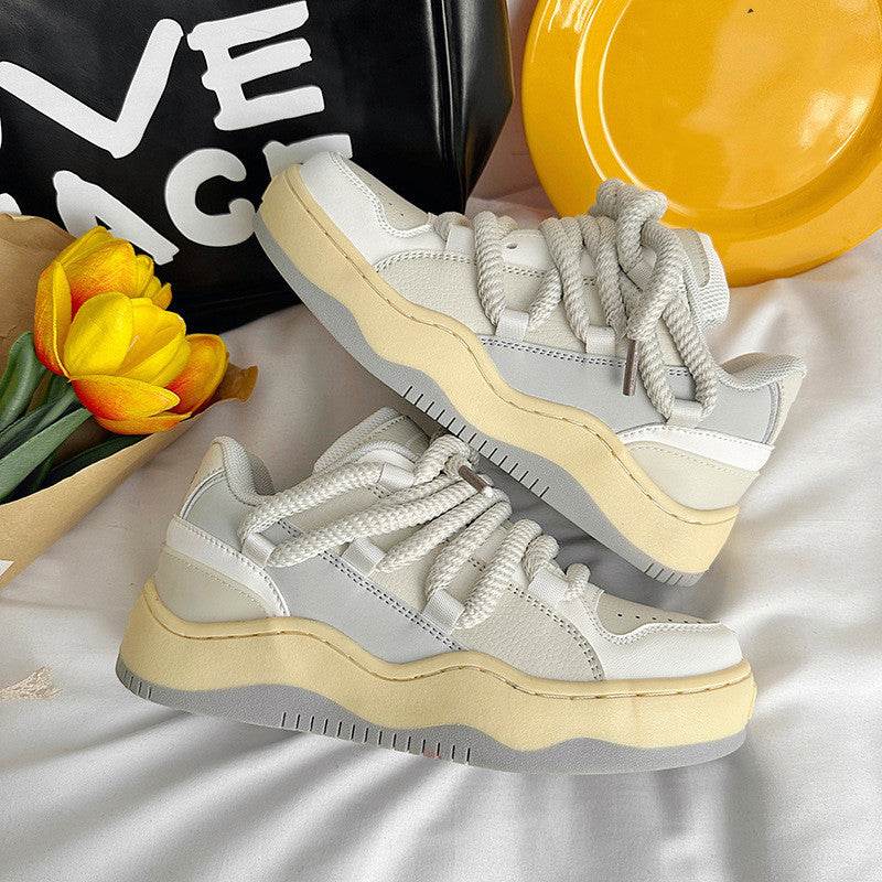 National Trendy Couple Casual White Shoes Sports Men Milky White