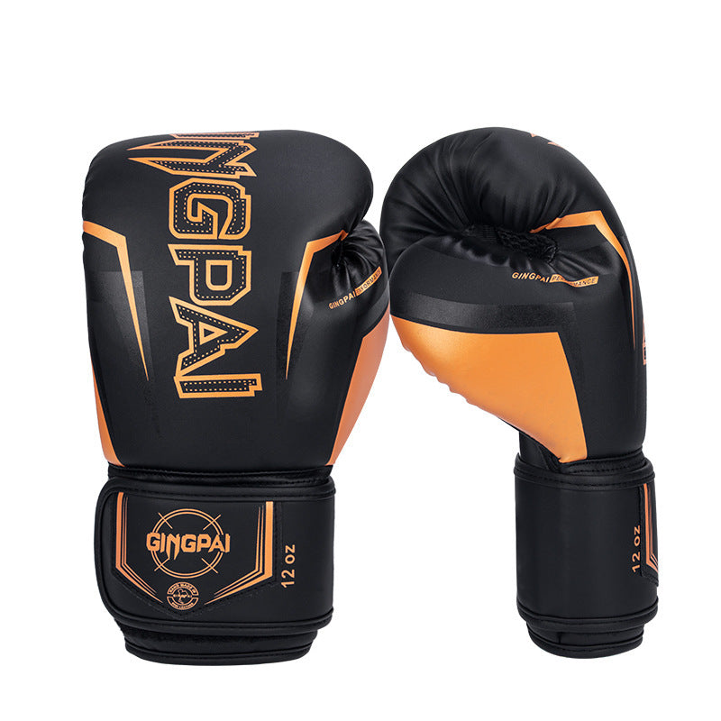 Professional Gloves Men's Sanda Fight Training Boxing Gloves Teng Snake Amber Orange