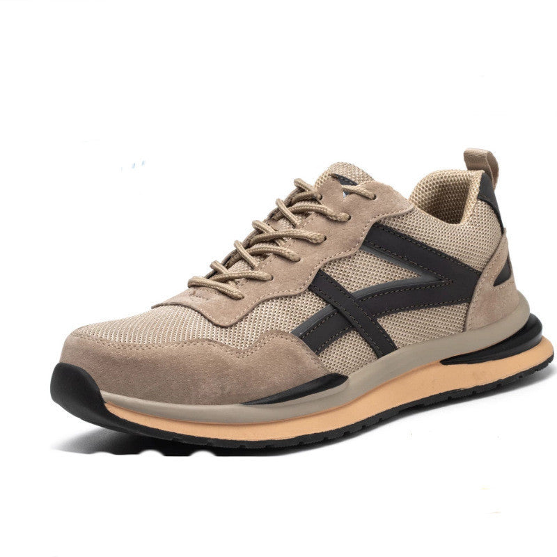 Safety Anti-smashing And Anti-penetration Steel Toe Cap Safety Shoes khaki