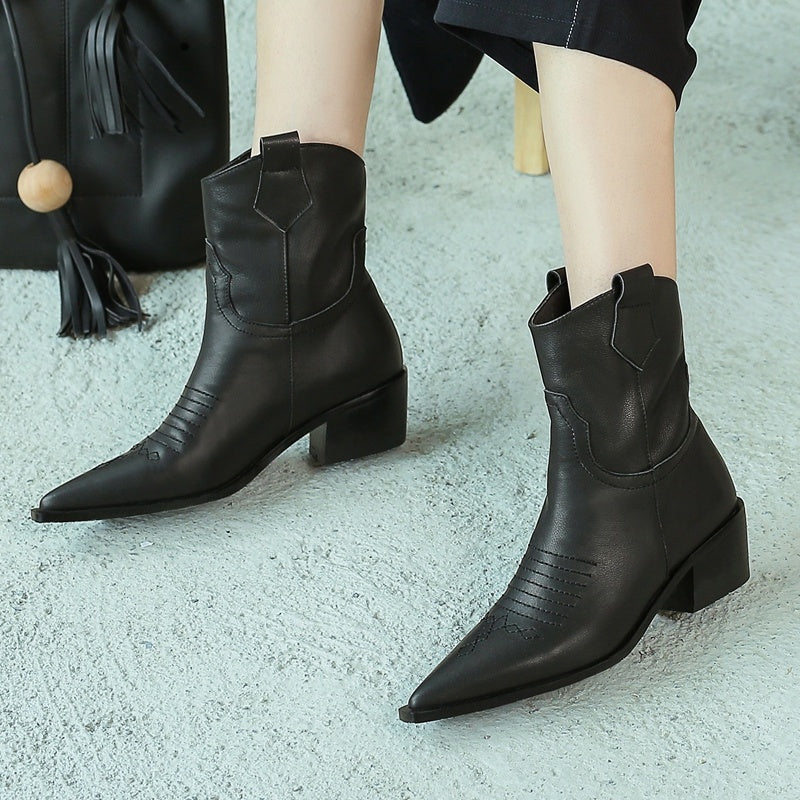 Pointed toe high heel boots