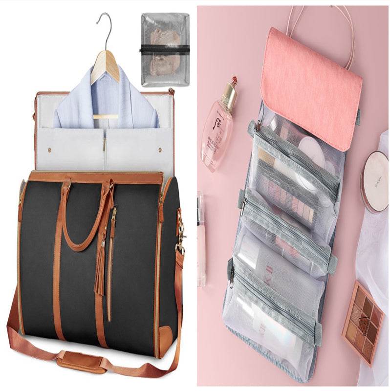 Large Capacity Travel Duffle Bag Women's Handbag Folding Suit Bag Waterproof Clothes Totes Set38