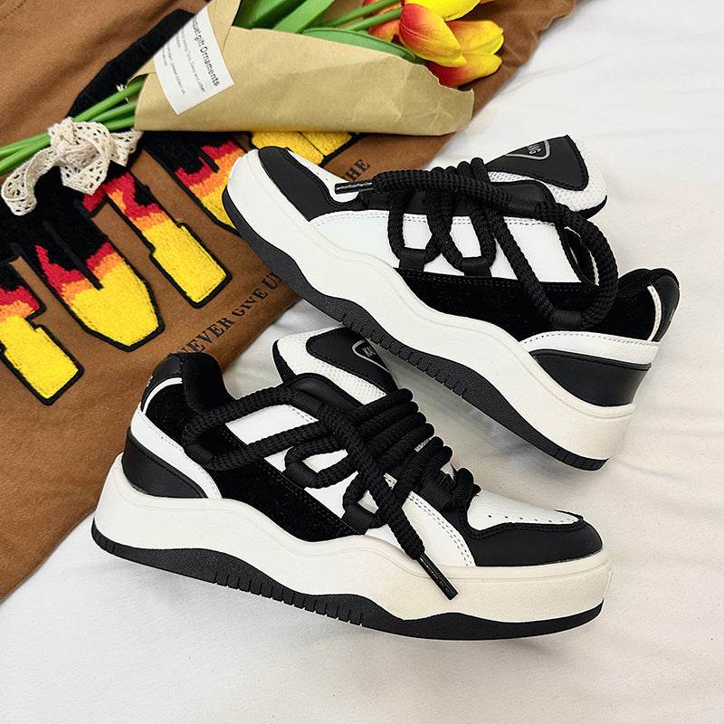 National Trendy Couple Casual White Shoes Sports Men Black white