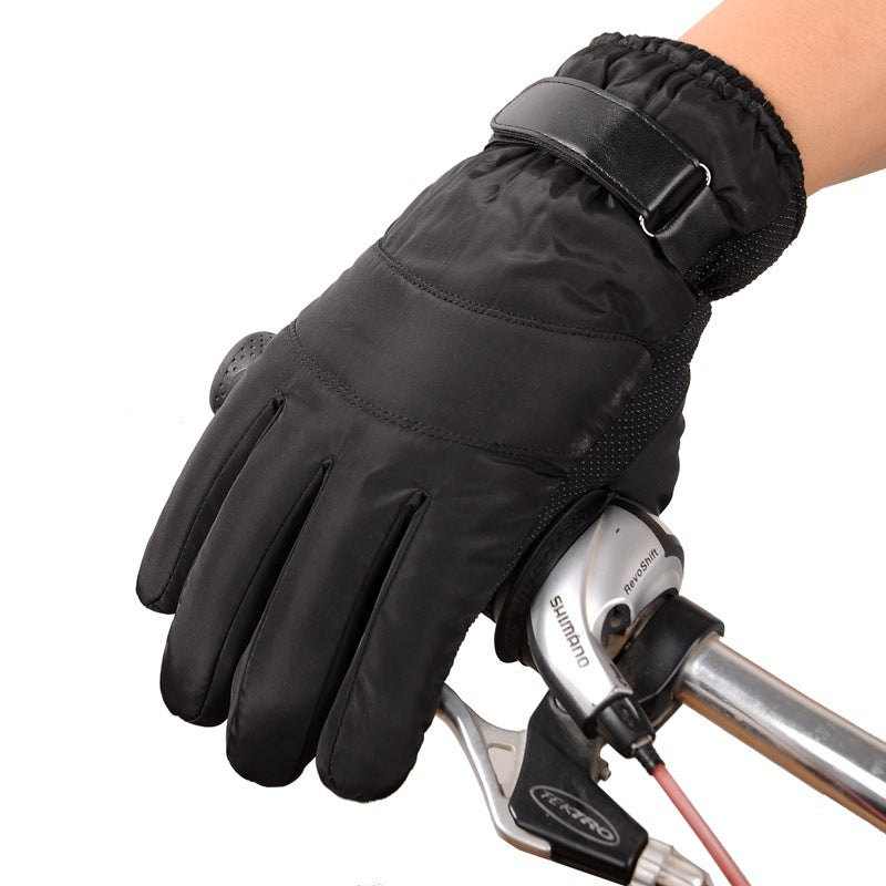 Satin gloves rainproof ski cotton gloves Black