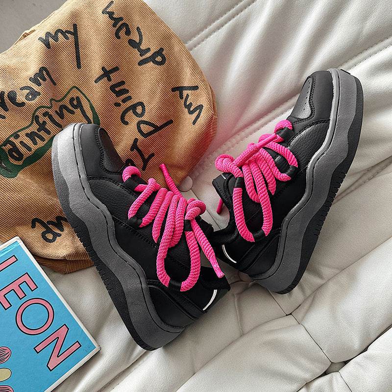 National Trendy Couple Casual White Shoes Sports Men Black Pink