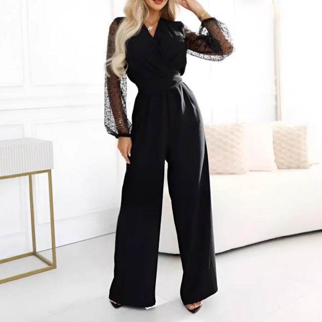 Sequined Top Wide Leg Pants Casual Suit Women